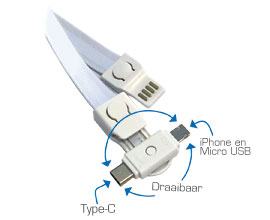 3 in 1 Lanyard USB Oplaadkabel - Afbeelding 7