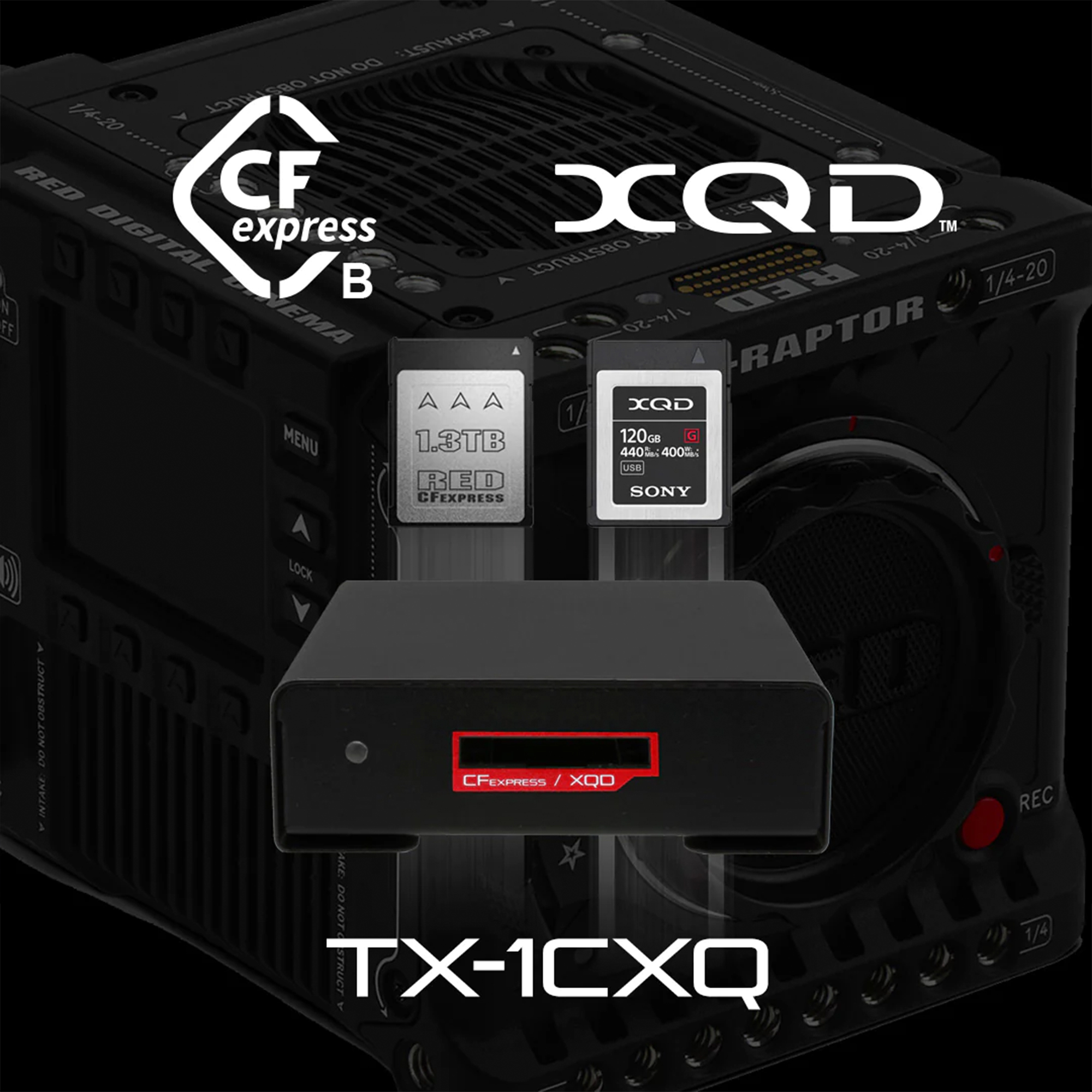 BLACKJET TX-1CX 3-in-1 CFexpress Type A+B / XQD Thunderbolt 3 Reader - Afbeelding 9