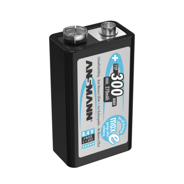 ANSMANN NiMH Oplaadbare Batterij 9V block / 6F22 Typ 300 - Afbeelding 2