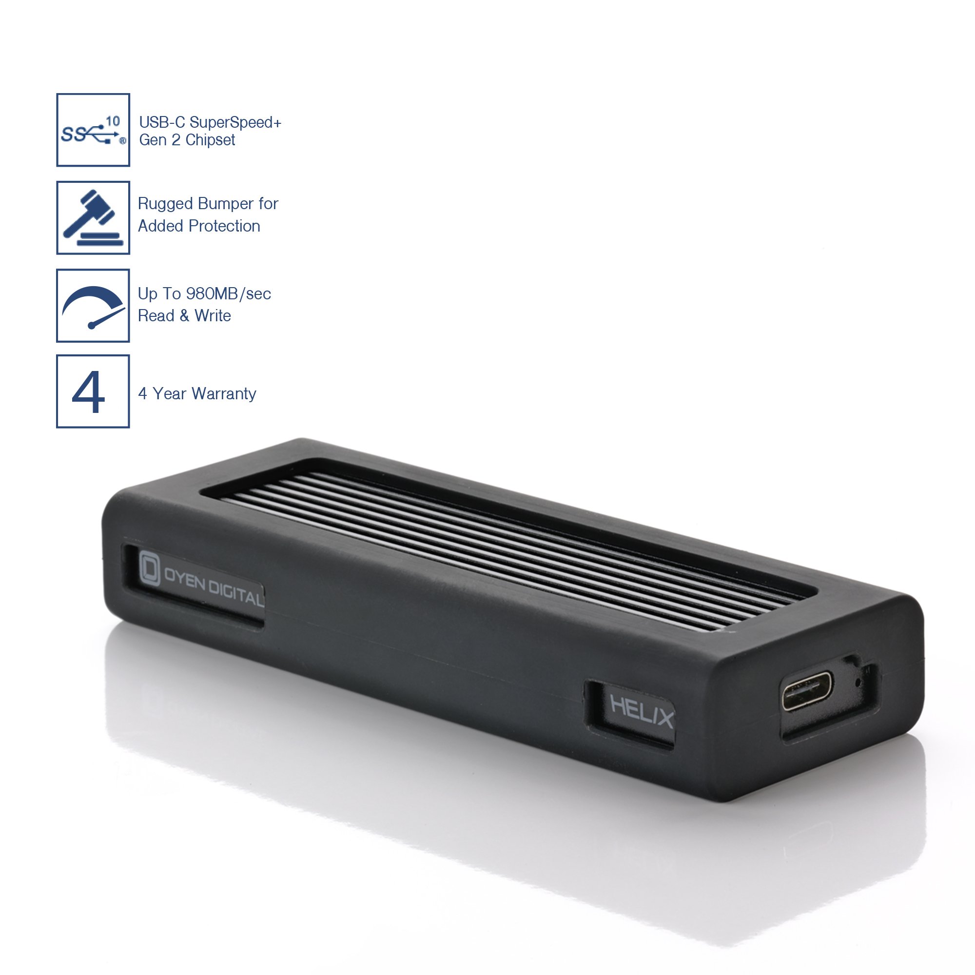 Oyen Digital Helix Dura USB-C TLC NVMe Rugged SSD - 2TB - Afbeelding 3