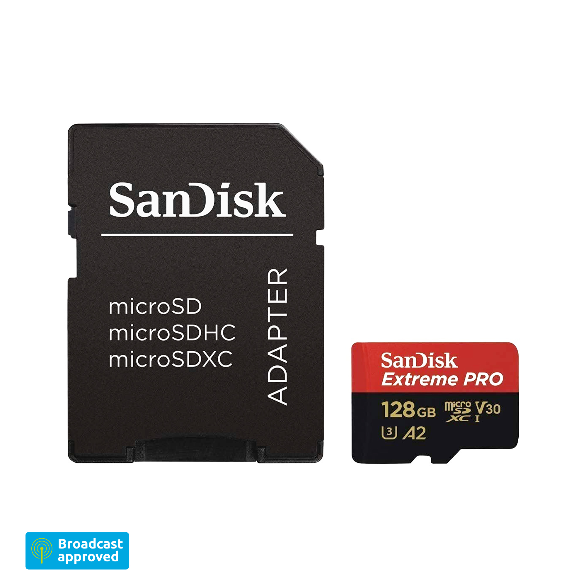 SanDisk Extreme Pro MicroSD + adapter UHS-I V30 A2 - 128GB - Afbeelding 2