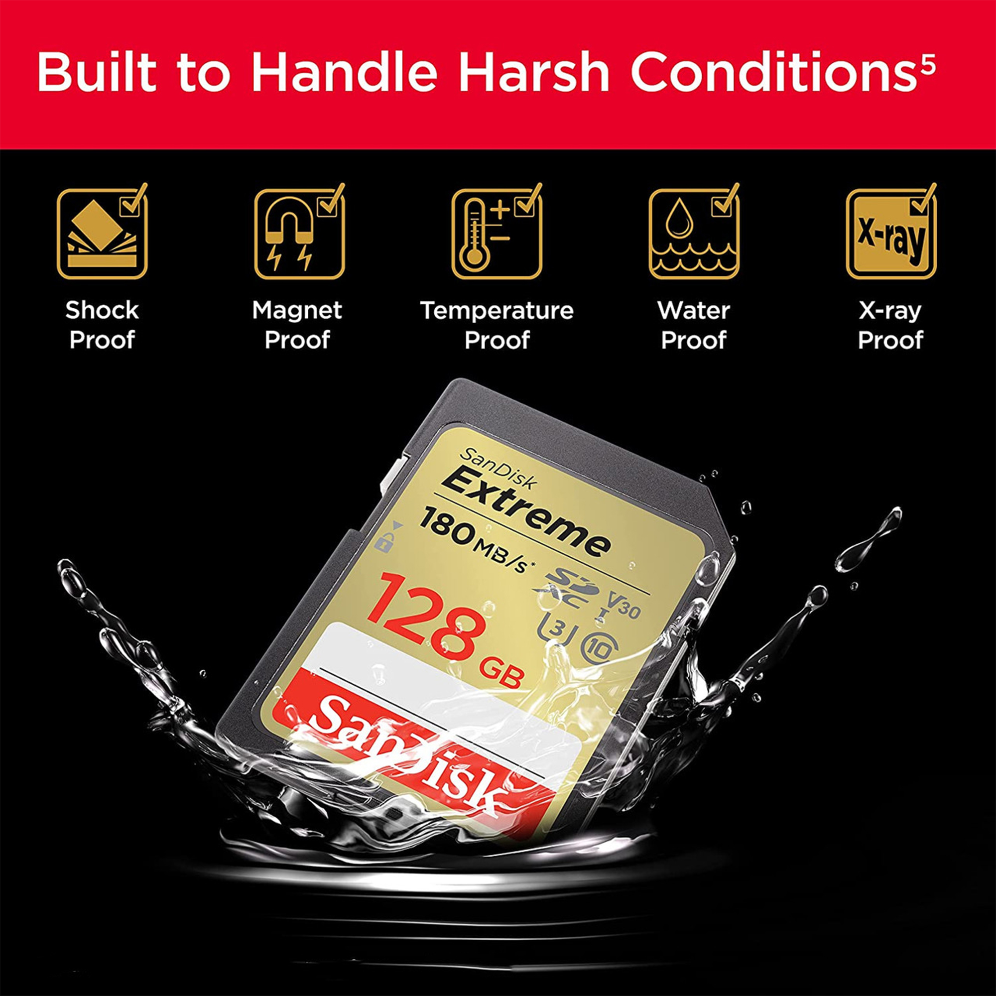 SanDisk SDHC Card Extreme UHS-I V30 U3 - 128GB - Afbeelding 3