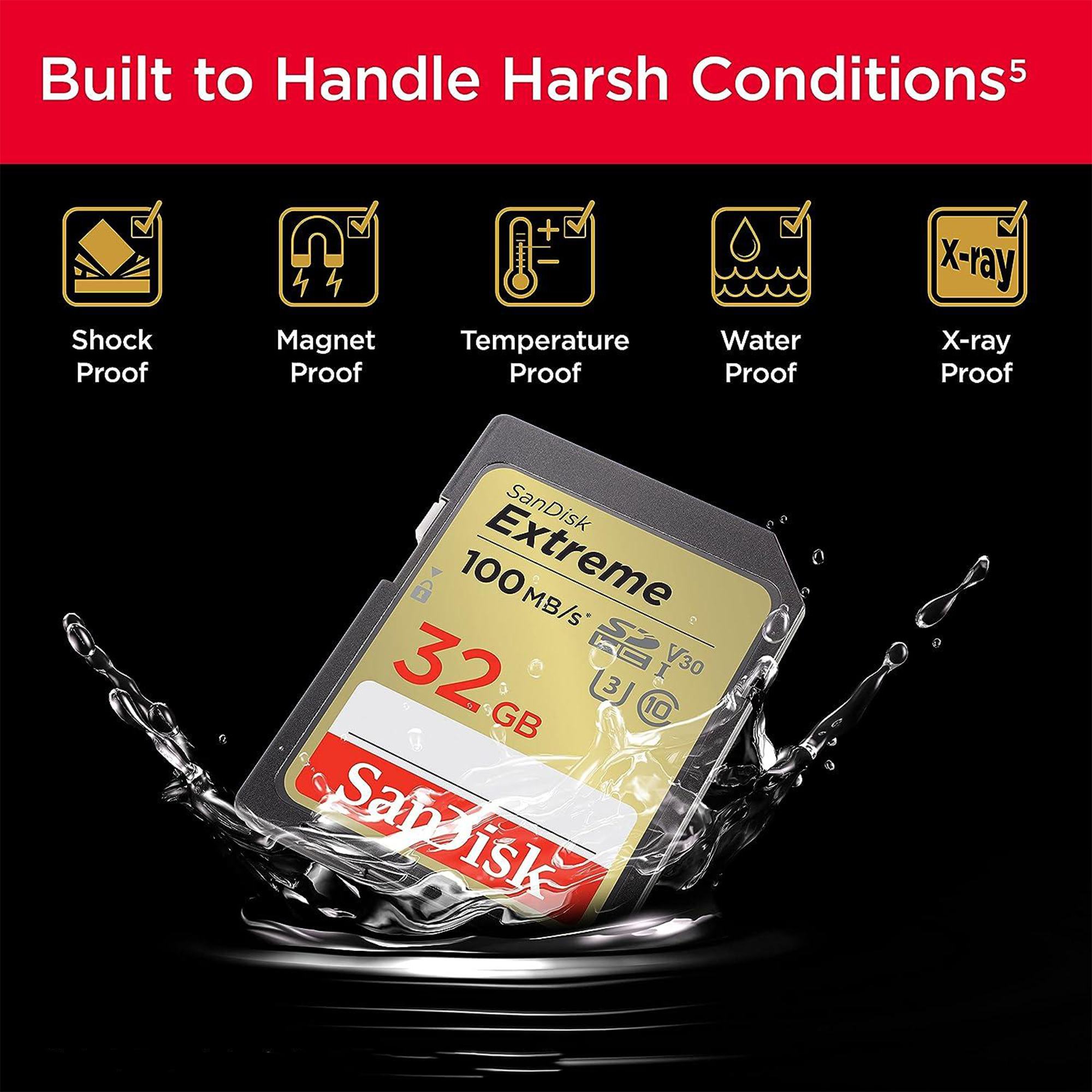 SanDisk SDHC Card Extreme UHS-I V30 U3 - 32GB - Afbeelding 3